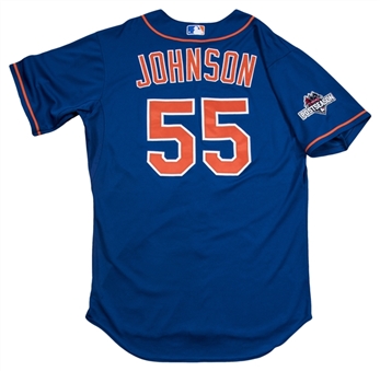 2015 Kelly Johnson NLCS Game Used New York Mets Alternate Blue Jersey Worn For Multiple Games (MLB Authenticated & Mets LOA)